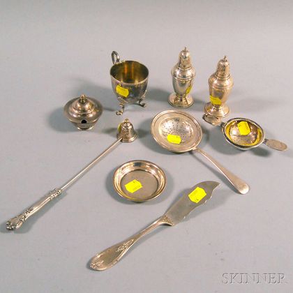 Small Group of Mostly Sterling Silver Tableware and Flatware