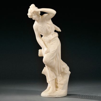 Italian School, Early 20th Century Alabaster Figure of Diana the Huntress
