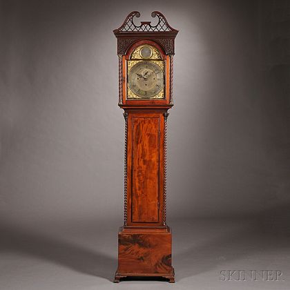 John Hamilton Mahogany Quarter-chiming Tall Clock