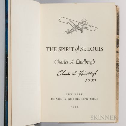 Lindbergh, Charles (1902-1974) Spirit of St. Louis, Signed Copy.