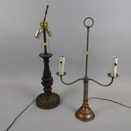 Two Base Metal Table Lamps