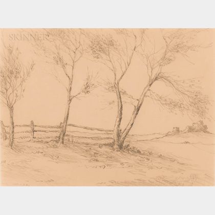 Edward Percy Moran (American, 1862-1935) Three Trees