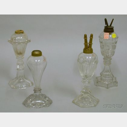 Four Colorless Glass Fluid Lamps