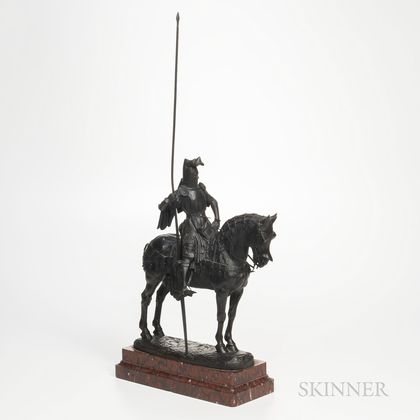 Emmanuel Fremiet (French, 1824-1910) Bronze Model of a Knight on Horseback