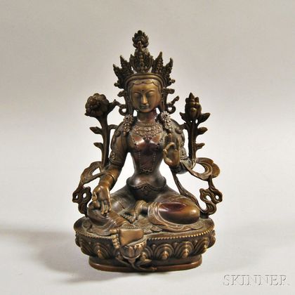 Bronze Bodhisattva Seated Figure