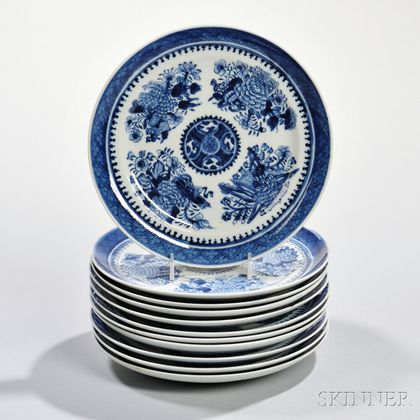 Eleven Fitzhugh Porcelain Side Plates