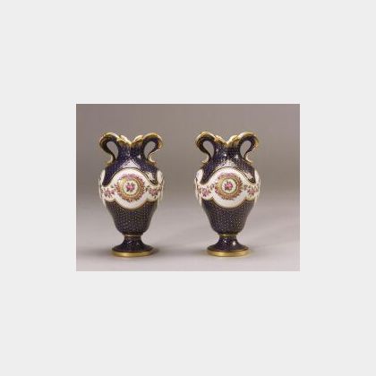 Pair of Minton Porcelain Vases