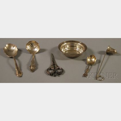 Six Small Sterling Silver and Silver-plated Table and Flatware Items