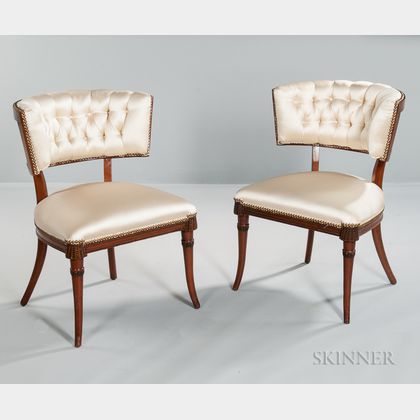 Pair of Art Moderne Klismos-style Side Chairs 