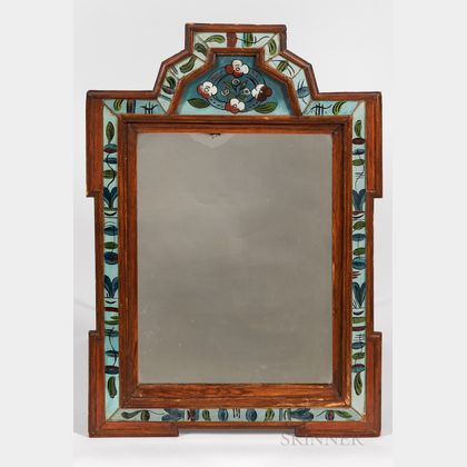 Two Courting Mirrors with Reverse-painted Frames