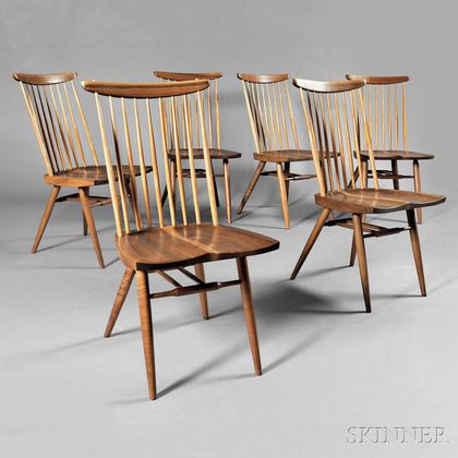 Six George Nakashima (1905-1990) New Chairs 