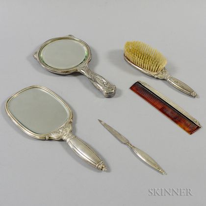 Three-piece Sterling Silver Vanity Set