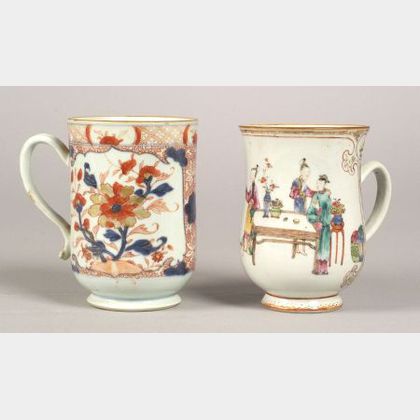 Two Large Chinese Export Porcelain Mugs