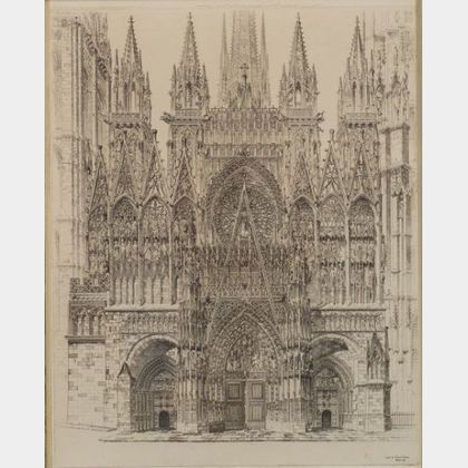 John Taylor Arms (American, 1887-1953) Lace in Stone, Rouen Cathedral