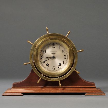 Seth Thomas Mayflower Model Ship's Bell Clock