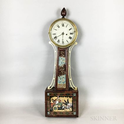 Reverse-painted Mahogany "Patent" Timepiece