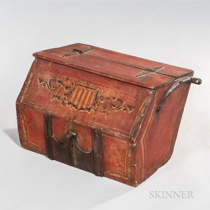 Red-painted Wagon Box