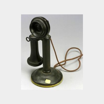 Western Electric Candlestick Telephone and a Cram Globe 