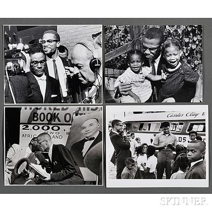 Malcolm X (1925-1965) and Others, Twelve Photographs Taken by Robert Haggins (1922-2006)
