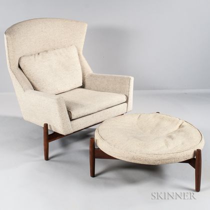 Jens Risom Lounge Chair and Ottoman 