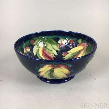 Modern Moorcroft Pottery Leaf and Fruit Bowl