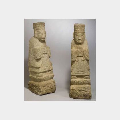 Pair of Granite Statues