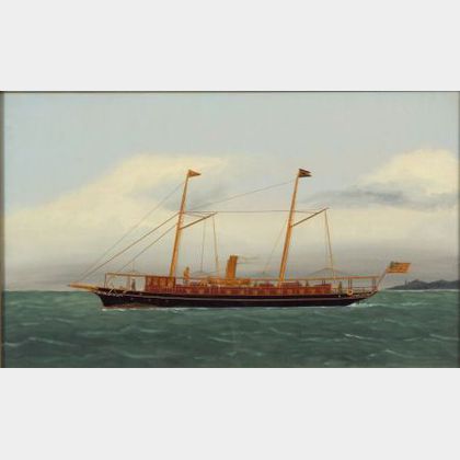Attributed to Thomas Willis (American, 1850-1912) Portrait of the American Steam Yacht "LINTA."