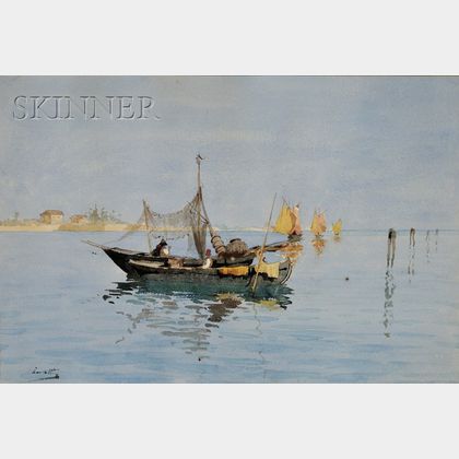 Attributed to Vettore Zanetti Zilla (Italian, 1864-1945) Mediterranean Fishing Boat