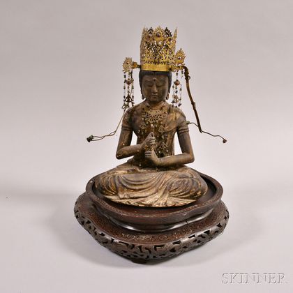 Lacquered Wood Figure of Buddha
