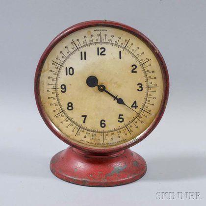 One Hand Clock Co. Red-painted Clock