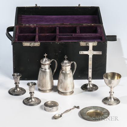 Eight-piece Black, Starr & Frost Ecclesiastical Sterling Silver Presentation Set