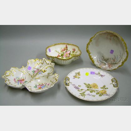 Group of English and European Hand-painted and Transfer Floral Decorated Porcelain Tableware
