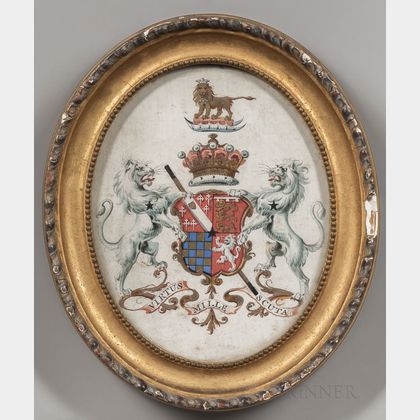 British School, 19th Century Four Framed Heraldic Coats of Arms