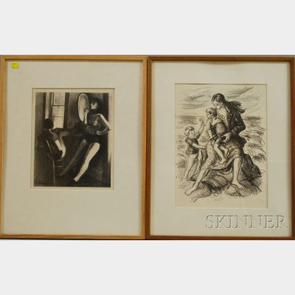 Lot of Two American 20th Century Lithographs: Raphael Soyer (American, 1899-1987),Dancers Resting