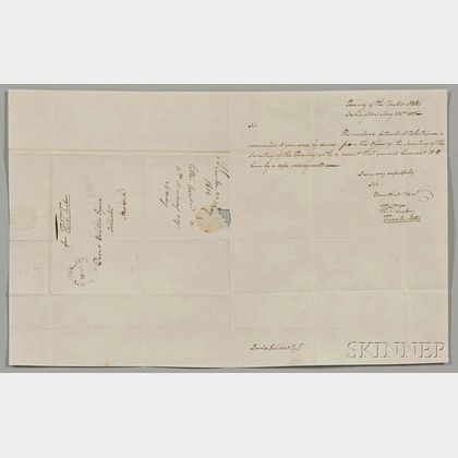 Tucker, Thomas Tudor (1745-1828) Two Autograph Letters Signed with Free Franks, and One Secretarial Letter with Autograph Free Frank, 1