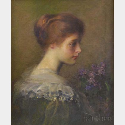 Carle John Blenner (American, 1862-1952) Lilacs /Profile of a Woman