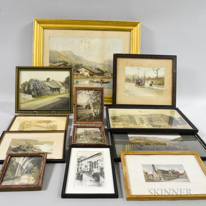 Group of Framed Prints and Engravings. Estimate $150-250