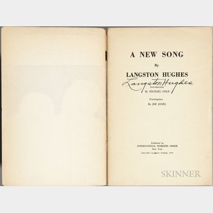 Hughes, Langston (1902-1967) A New Song , Signed Copy.
