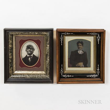 Two Framed Tinted Tintypes of Black Americans