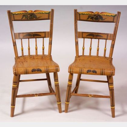 Pair of Paint Decorated Side Chairs