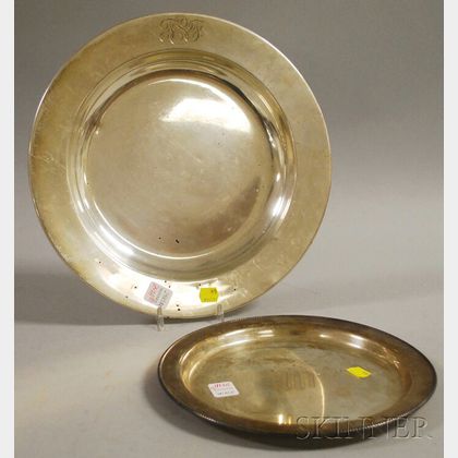 Two Sterling Silver Platters
