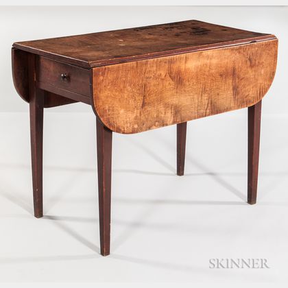 Red-washed Tiger Maple Pembroke Table