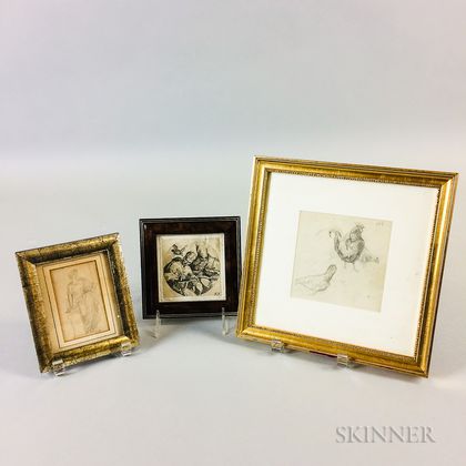 Three Framed Works on Paper