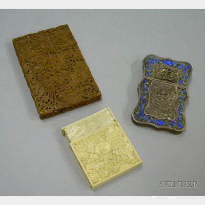 Three Late 19th/20th Century Chinese Export Card Cases