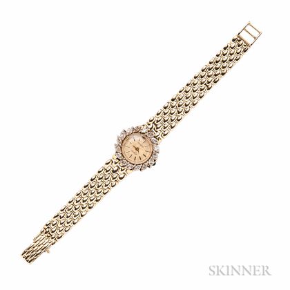 Lady's 14kt Gold and Diamond Wristwatch