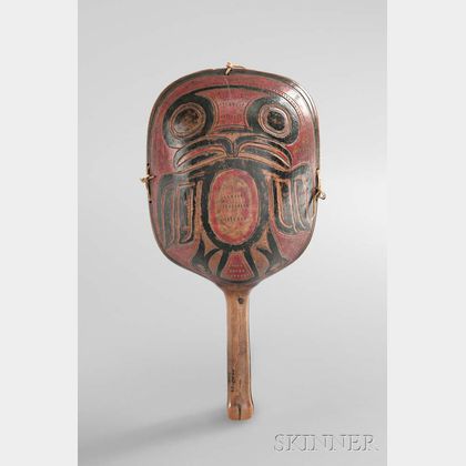 Tsimshian Carved and Painted Wood Shaman's Rattle