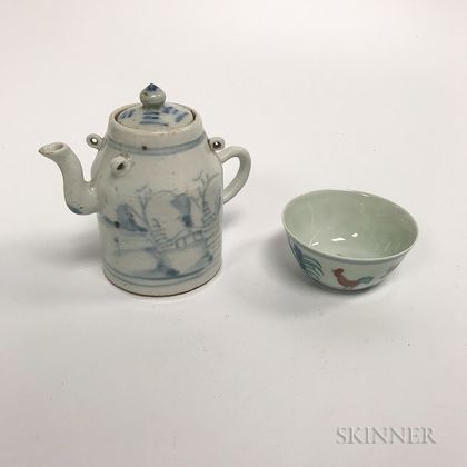 Chinese Porcelain Teacup and Teapot