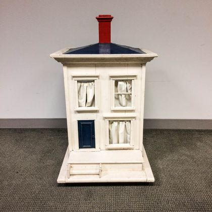 White-painted Four-room Doll House
