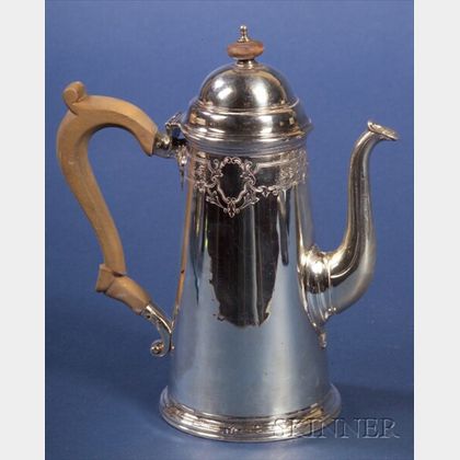 George V Queen Anne-style Silver Coffee Pot