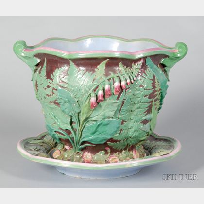 Minton Earthenware Jardiniere and Stand